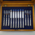 1838 British Antique Sterling Silver Handle Cutlery 6 Pair Set Boxed Charles Needham